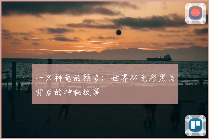 一只神龟的预言：世界杯竞彩黑马背后的神秘故事