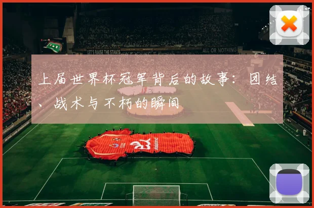 上届世界杯冠军背后的故事：团结、战术与不朽的瞬间
